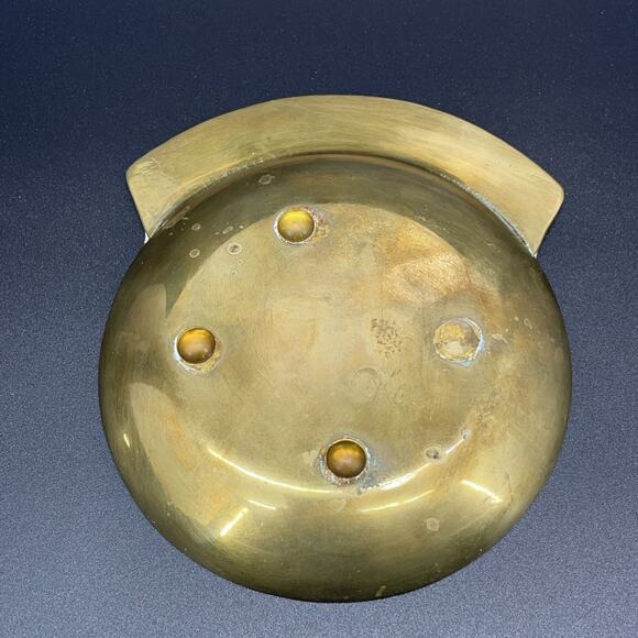 Vintage Solid Brass "Pocket Change" Dish Coin Trinket Tray Dresser MCM Patina - Picture 9 of 10